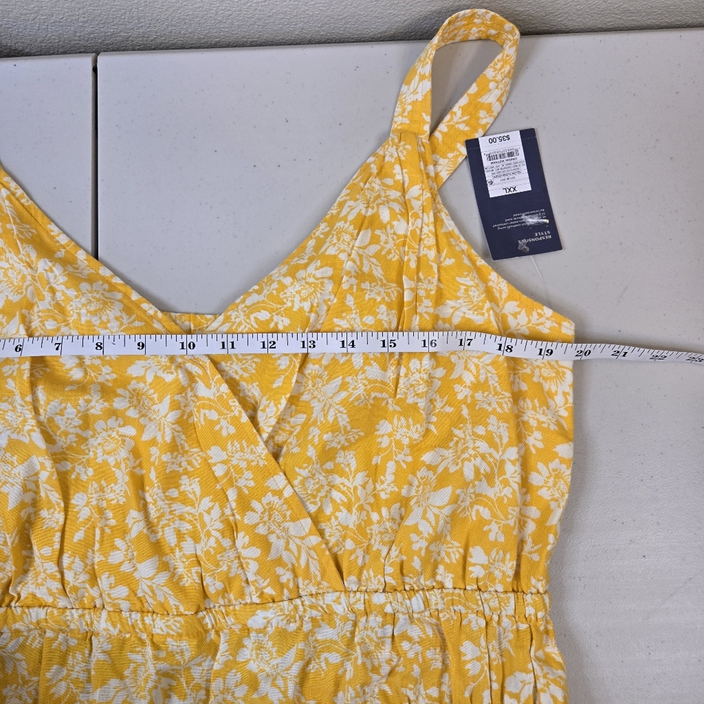 NWT UT Yellow Floral Sleeveless Maxi Dress Size XXL - Picture 9 of 13